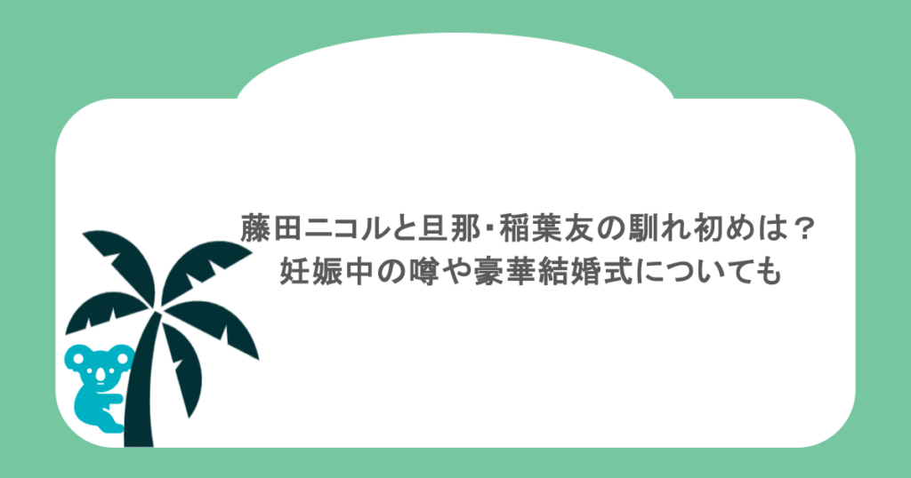 藤田ニコルと旦那・稲葉友の馴れ初めは?妊娠中の噂や豪華結婚式についても
